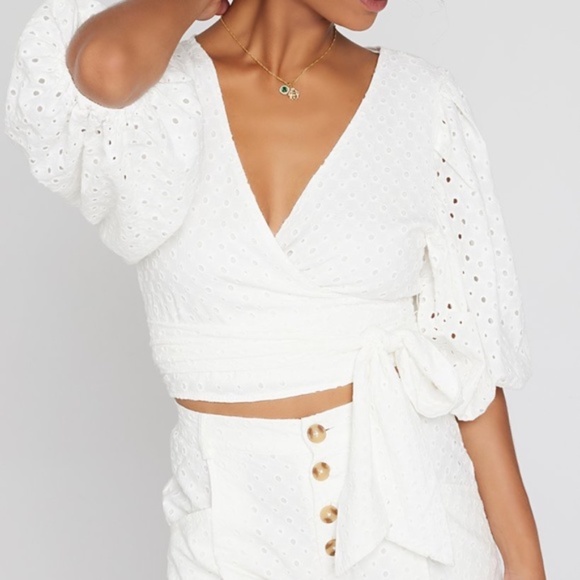 LSPACE Eyelet Amalfi Crop Top (size S) NWT - Picture 4 of 6